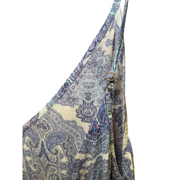 Victoria's Secret Women Small Romper Pajama Blue Paisley Spaghetti Straps - Picture 7 of 13